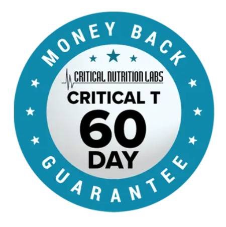 60-day money-back guarantee badge for Critical T supplement